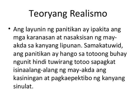 kahulugan ng realismo|Ang ba ang ibig sabihin ng Teoryang humanismo, realismo.